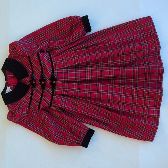 Bonnie Jean Other - Vintage Bonnie Jean Plaid Pleated Christmas Holiday Dress Girl Size 6 Red Black